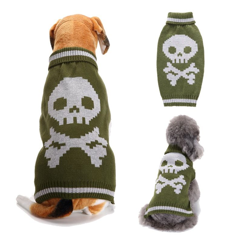 New Year Ribbed Halloween Two-Leg Sweater Knitwear Turtleneck Printed
