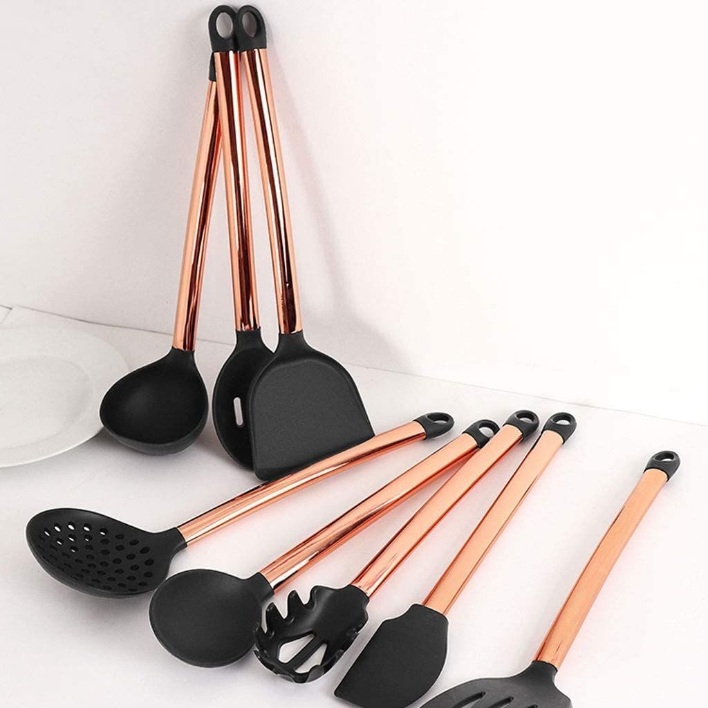 Cooking Spoon,Kitchen Utensil Set,Silicone Cooking Utensil Set, Stainless view 4