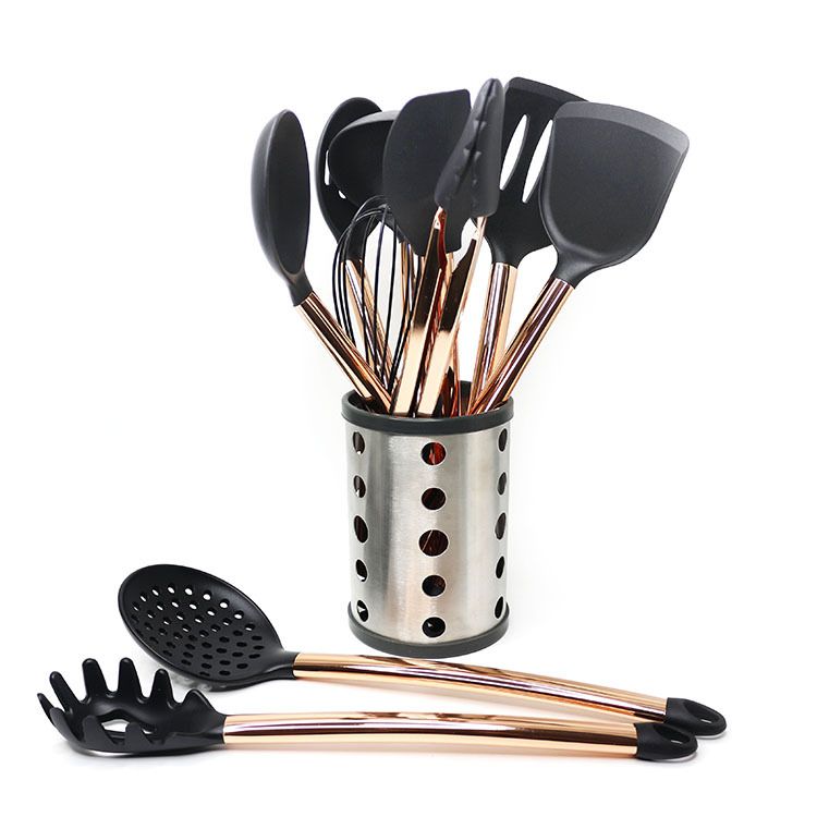 Cooking Spoon,Kitchen Utensil Set,Silicone Cooking Utensil Set, Stainless view 5