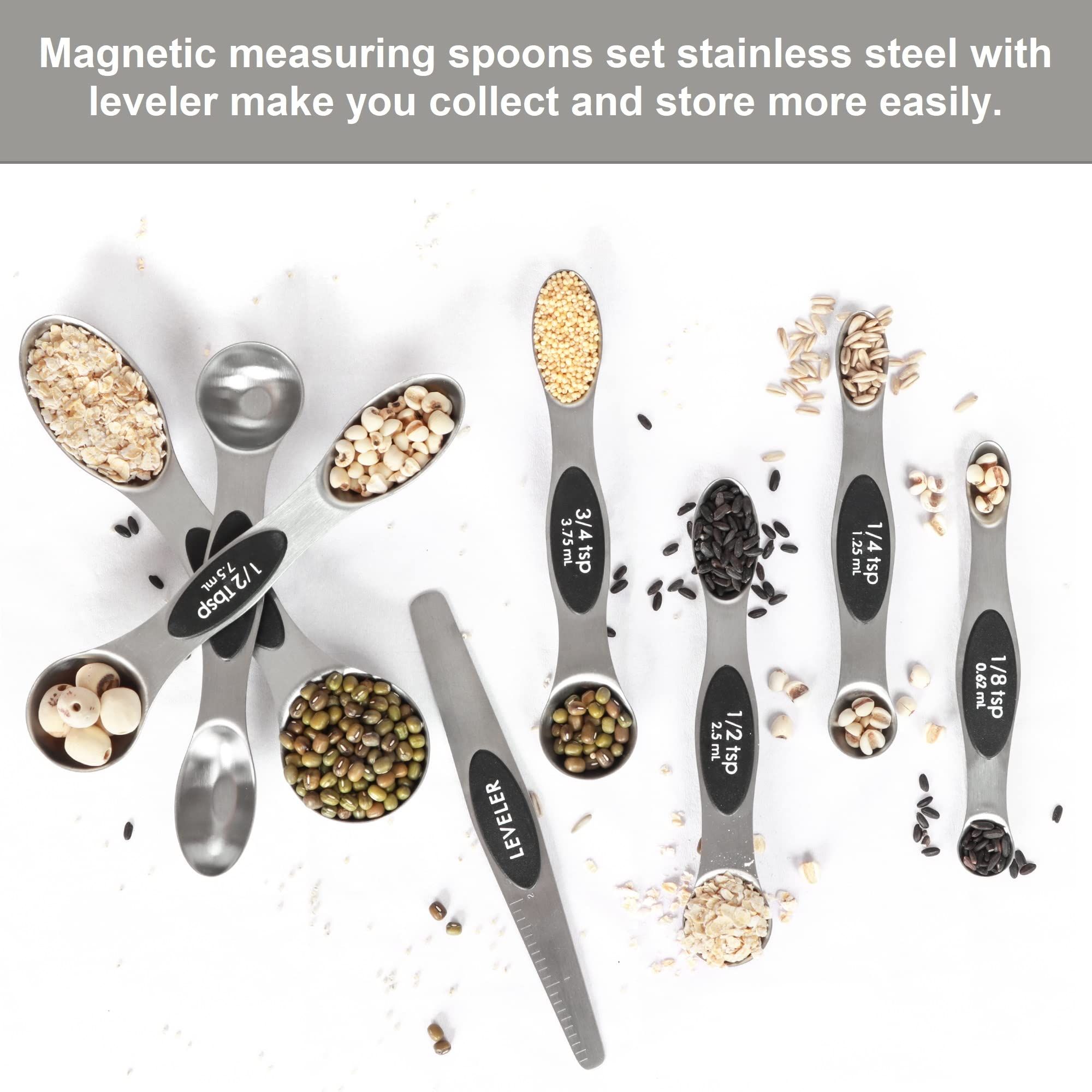 Magnetic Measuring Spoons Set with Leveler view 2