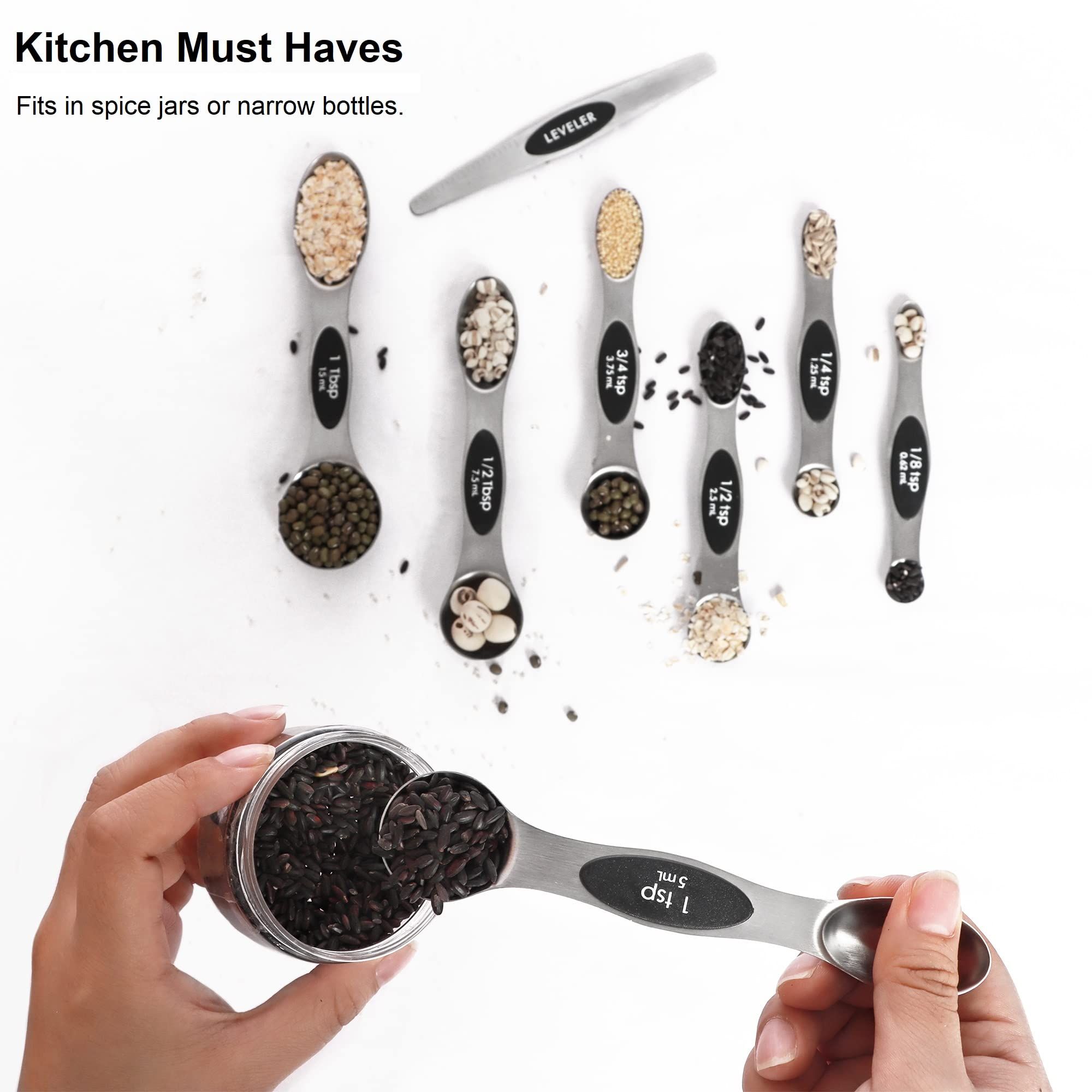 Magnetic Measuring Spoons Set with Leveler view 5