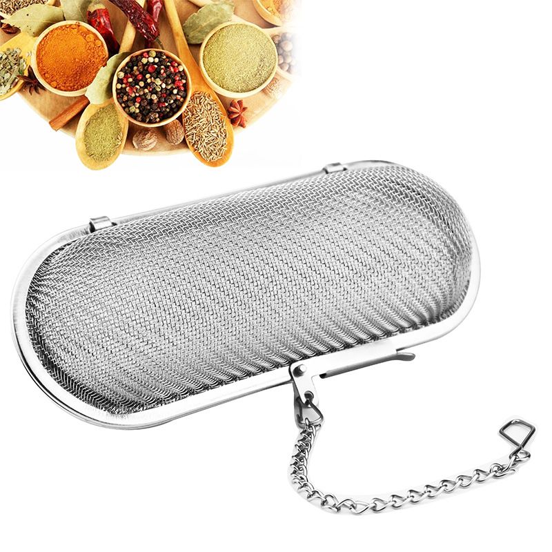 Floating Stainless Steel Mesh Tea Infuser Oval Loose Leaf Tea Steeper Soups view 2