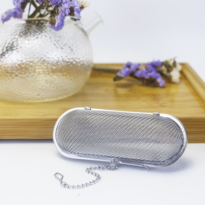 Floating Stainless Steel Mesh Tea Infuser Oval Loose Leaf Tea Steeper Soups view 4
