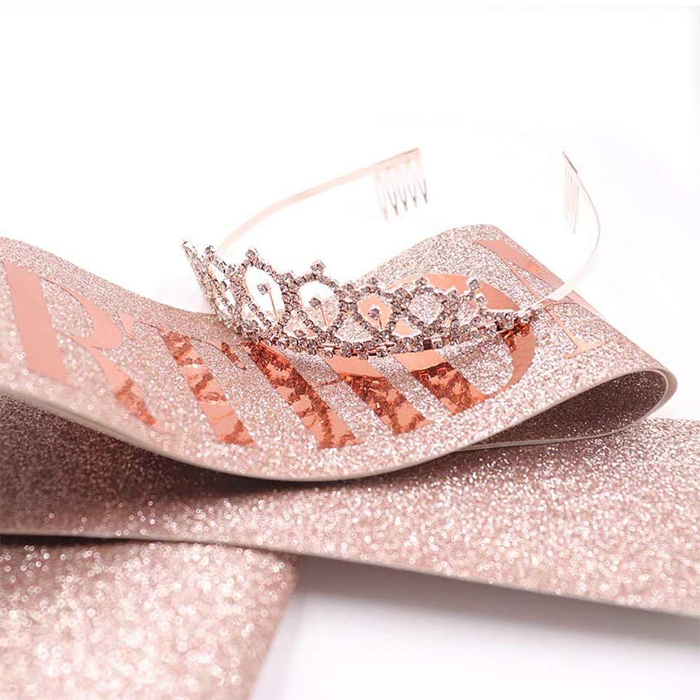 Birthday Girl Sash & Rhinestone Kit - Rose Gold Birthday Gifts Glitter view 4