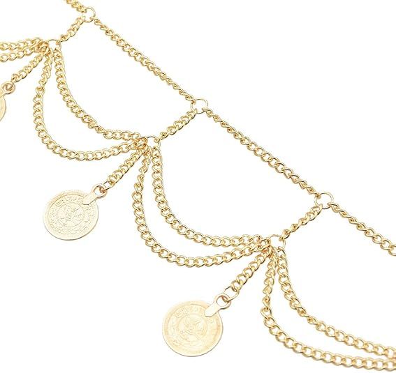 Vintage Waist Chain Hollow Carving Rhinestone Crystal Body Chain Summer Beach view 5