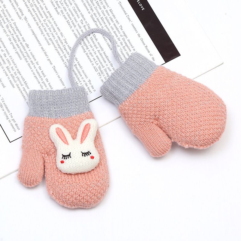 2 Pairs Toddler Mittens for Baby Boys Girls Winter Sher Lined Warm Knit view 3