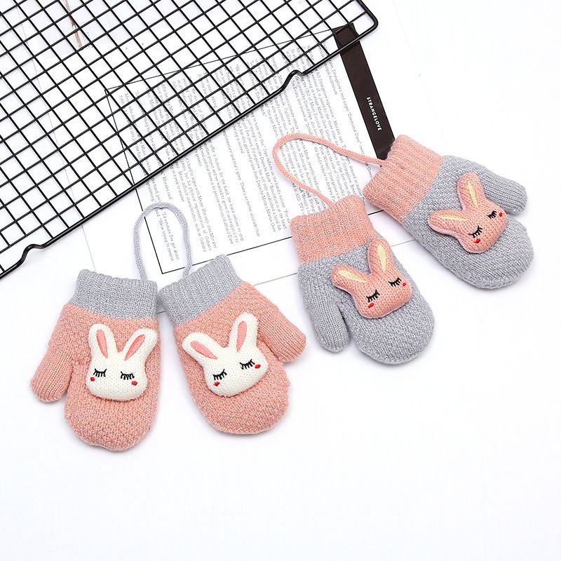 2 Pairs Toddler Mittens for Baby Boys Girls Winter Sher Lined Warm Knit view 5