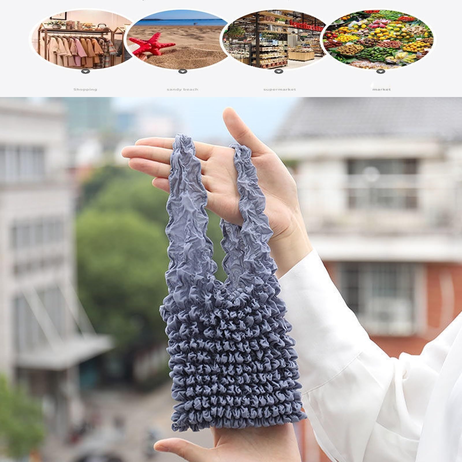 Magic Stretch Pleated Shopping Bag view 3