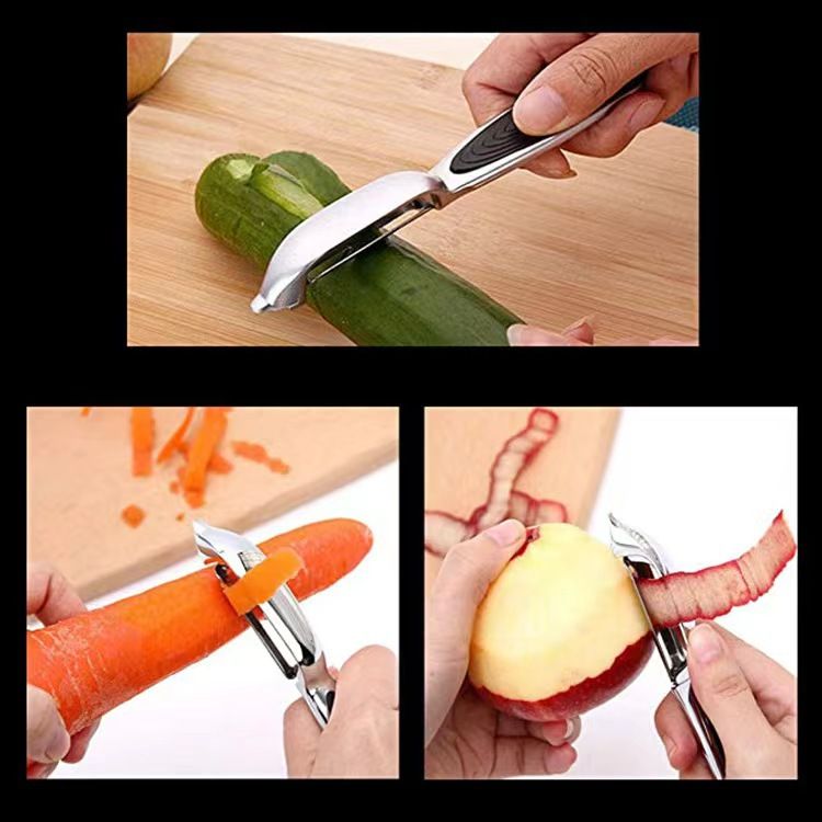 Ginger, Mango Peelers For Kitchen, I and Y Peeler Stainless Steel, Straight & view 3