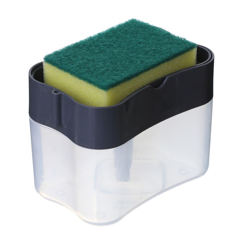 Dish Soap Dispenser for Kitchen + Sponge Holder 2-in-1 Dish Washing Counter view 2