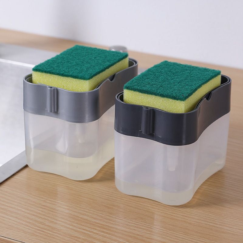 Dish Soap Dispenser for Kitchen + Sponge Holder 2-in-1 Dish Washing Counter view 5