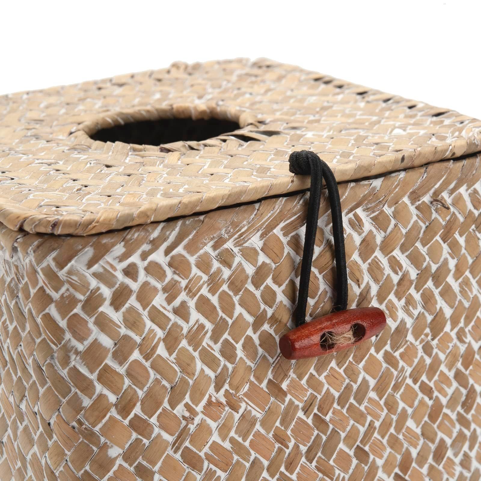 Seagrass Square Tissue Box Cover Woven Napkin Holder Decorative for Bathroom view 4