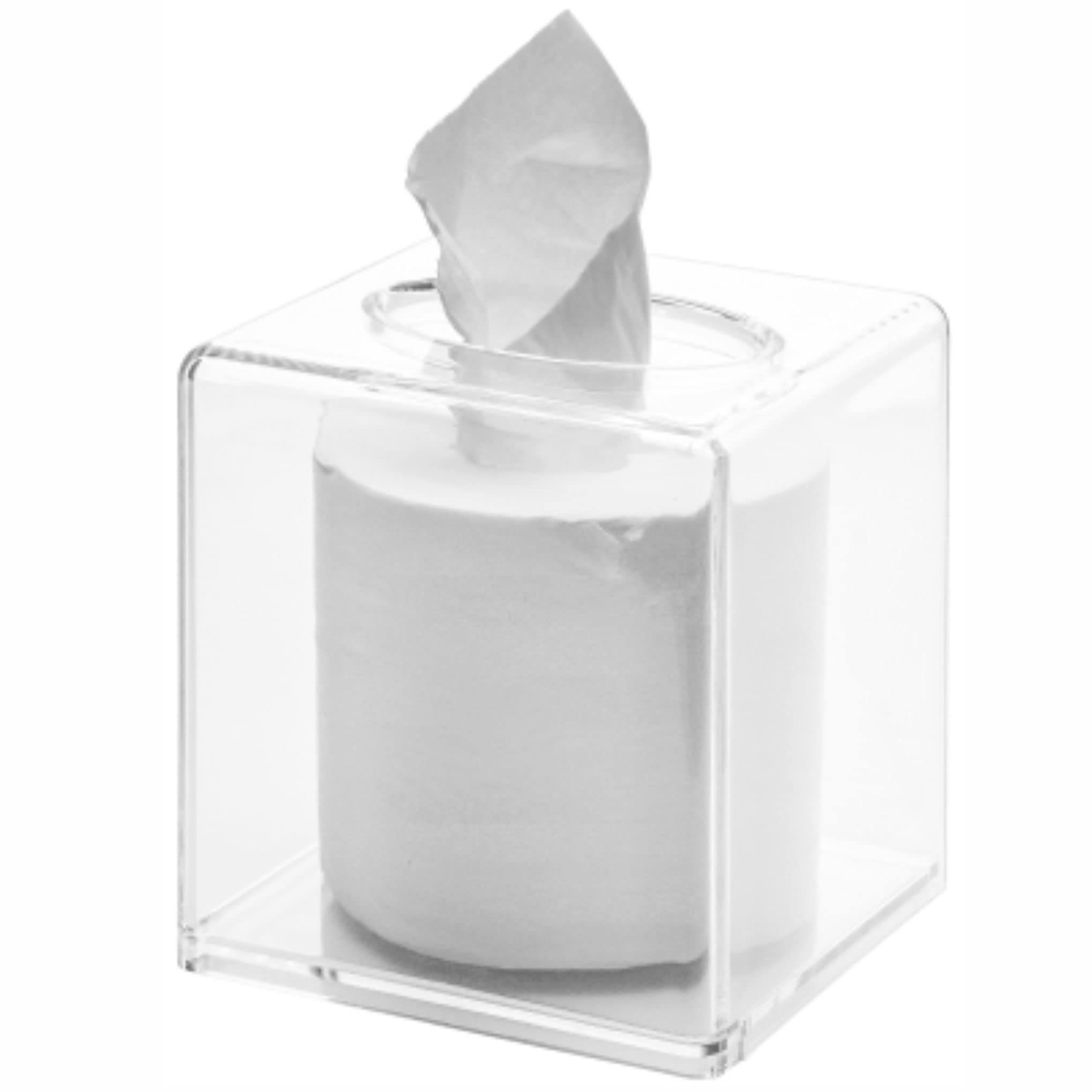 Clear Roll Tissue Box Holder with Cover Facial Tissue Dispenser Box Case for — image 1