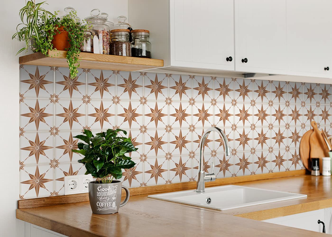 wall stencils wall Stickers Peel and Stick Easy Application – Ideal for Bathroom view 2