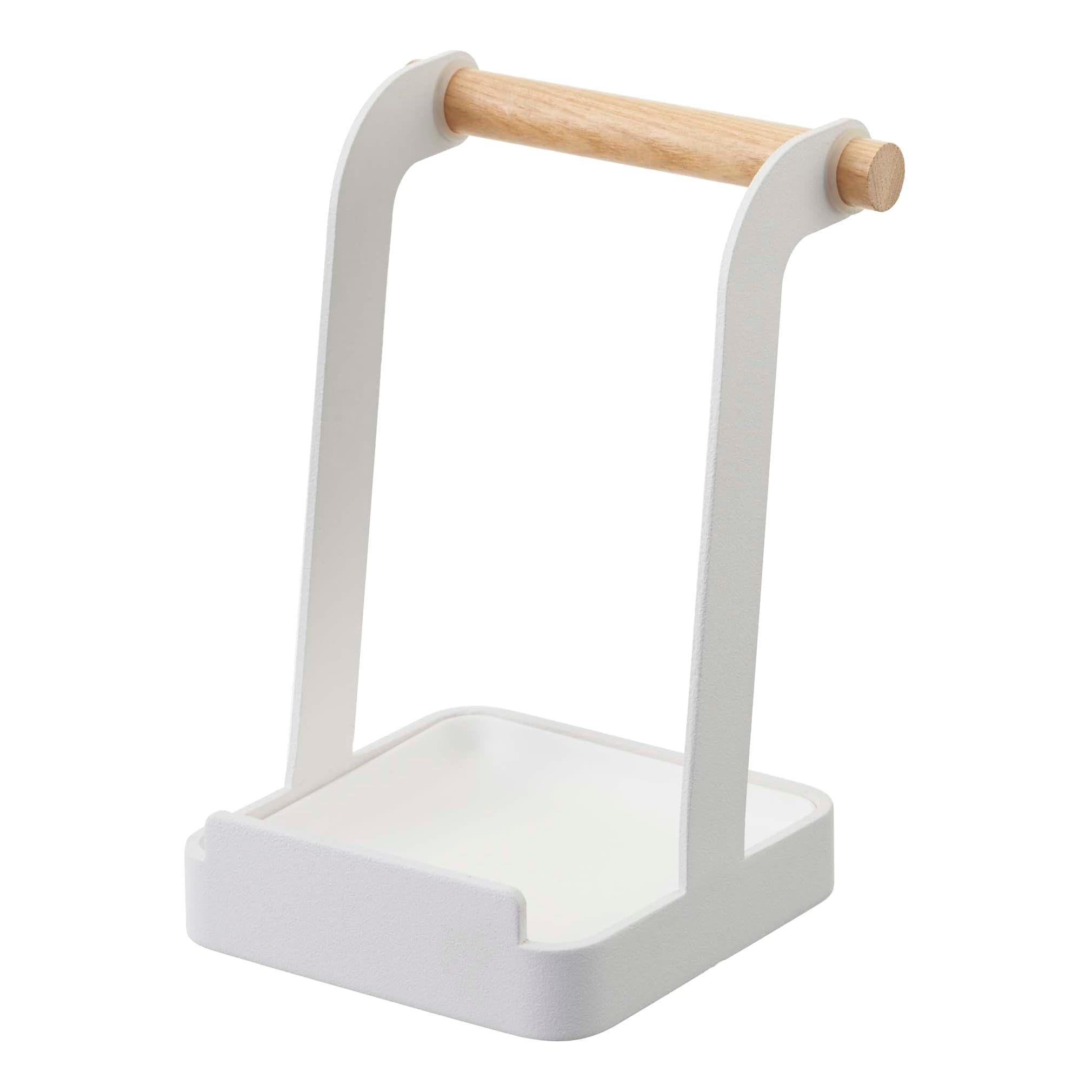 Kitchen Utensil Organizer Stand for Cooking Steel + Wood White Home Cutting