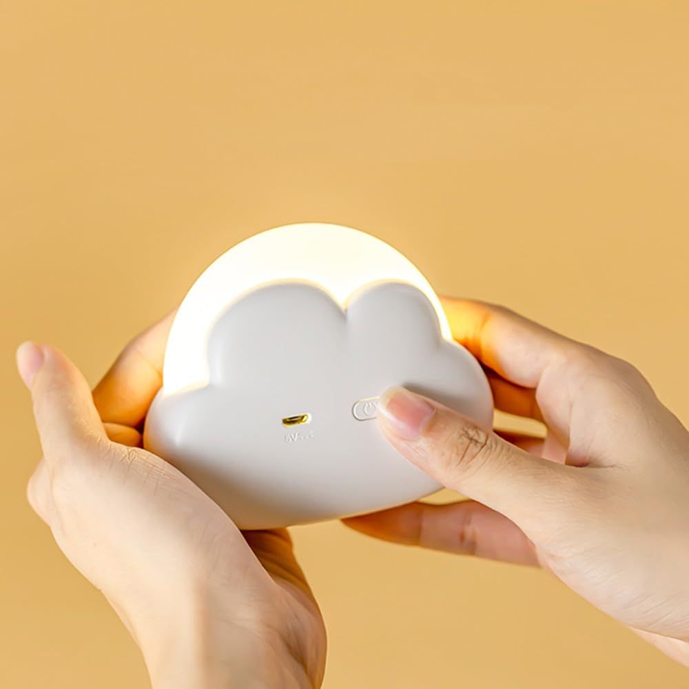 Portable Night Light, Cute Cloud Mini Desk Lamp with 4 Working Modes