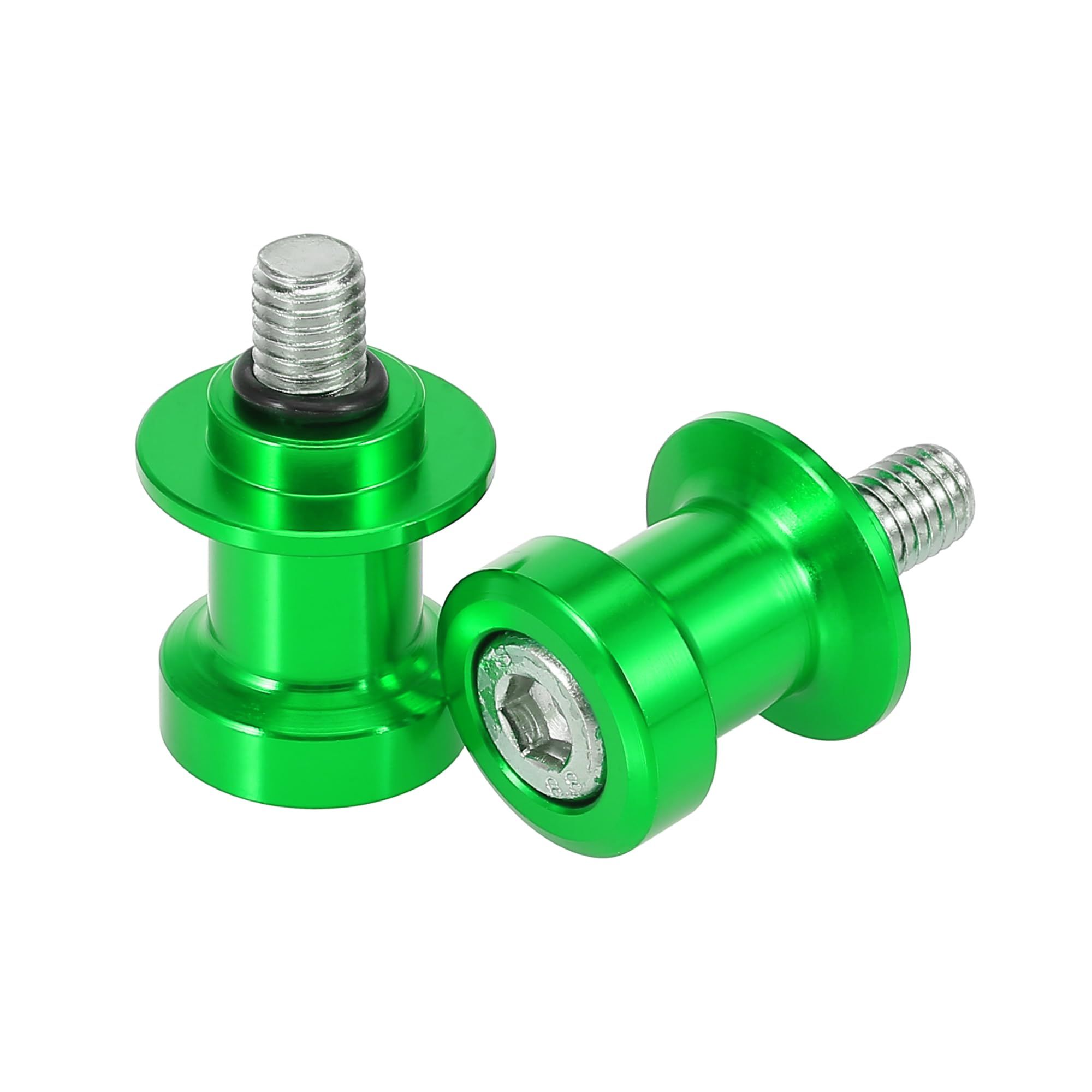 2pcs 8mm Green Aluminum Alloy Motorcycle CNC Swing Arm Spool Slider Stand view 2