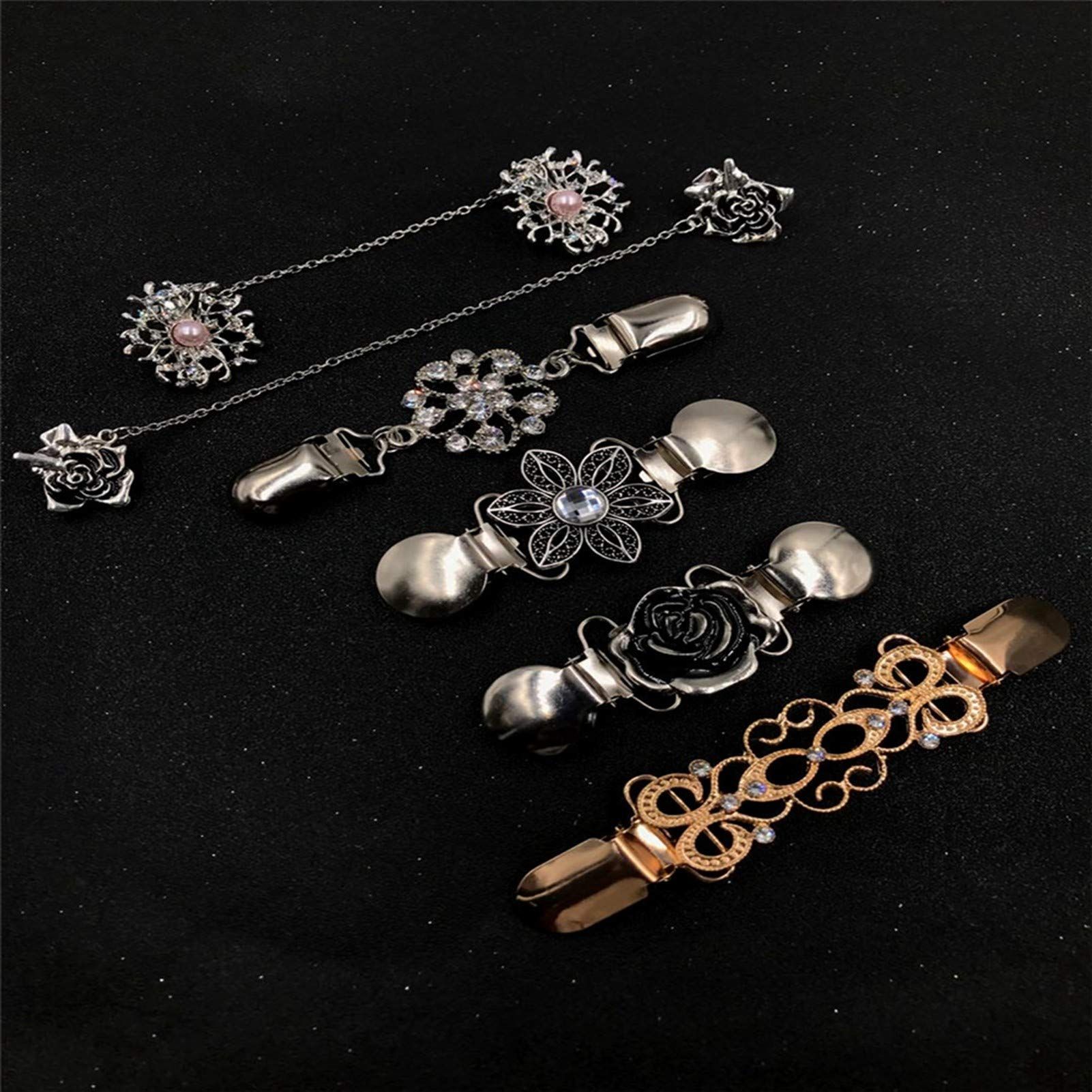 Flower Pattern Retro Dress Shirt Scarf Sweater Shawl Clip Brooch Pins for view 4