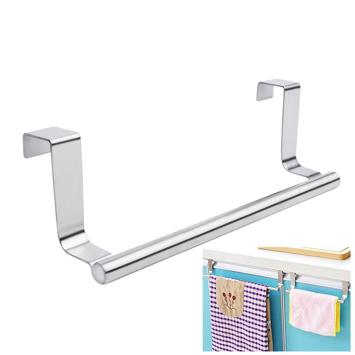 Modern Towel Bar with Hooks for Bathroom and Kitchen view 4