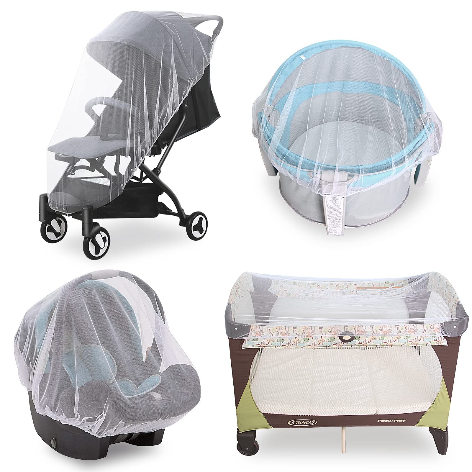 Net for Stroller, Reusable Bug Net for Stroller, Bassinets, Cradles, Playards