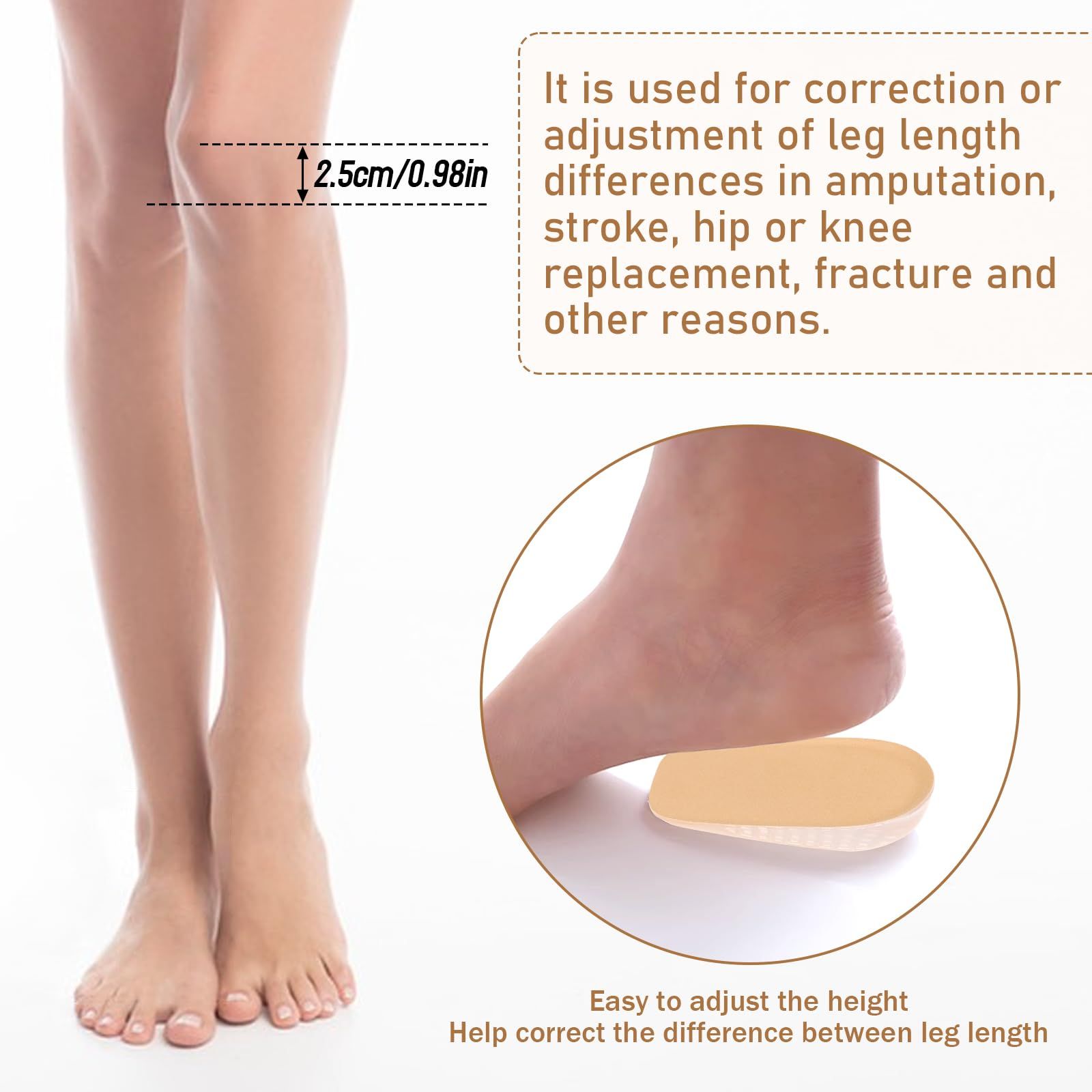 Uneven Legs, Shoe Lifts for Women Men, Heel Lifts for Leg Length Discrepancy view 3