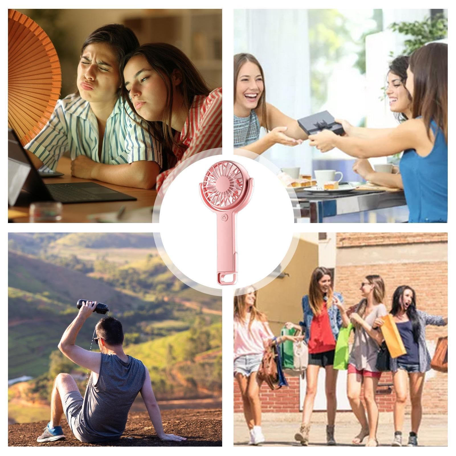 Handheld Usb Fan, 5 Speed Hand Held Fan Quiet Operation Fan, Lightweight and view 4