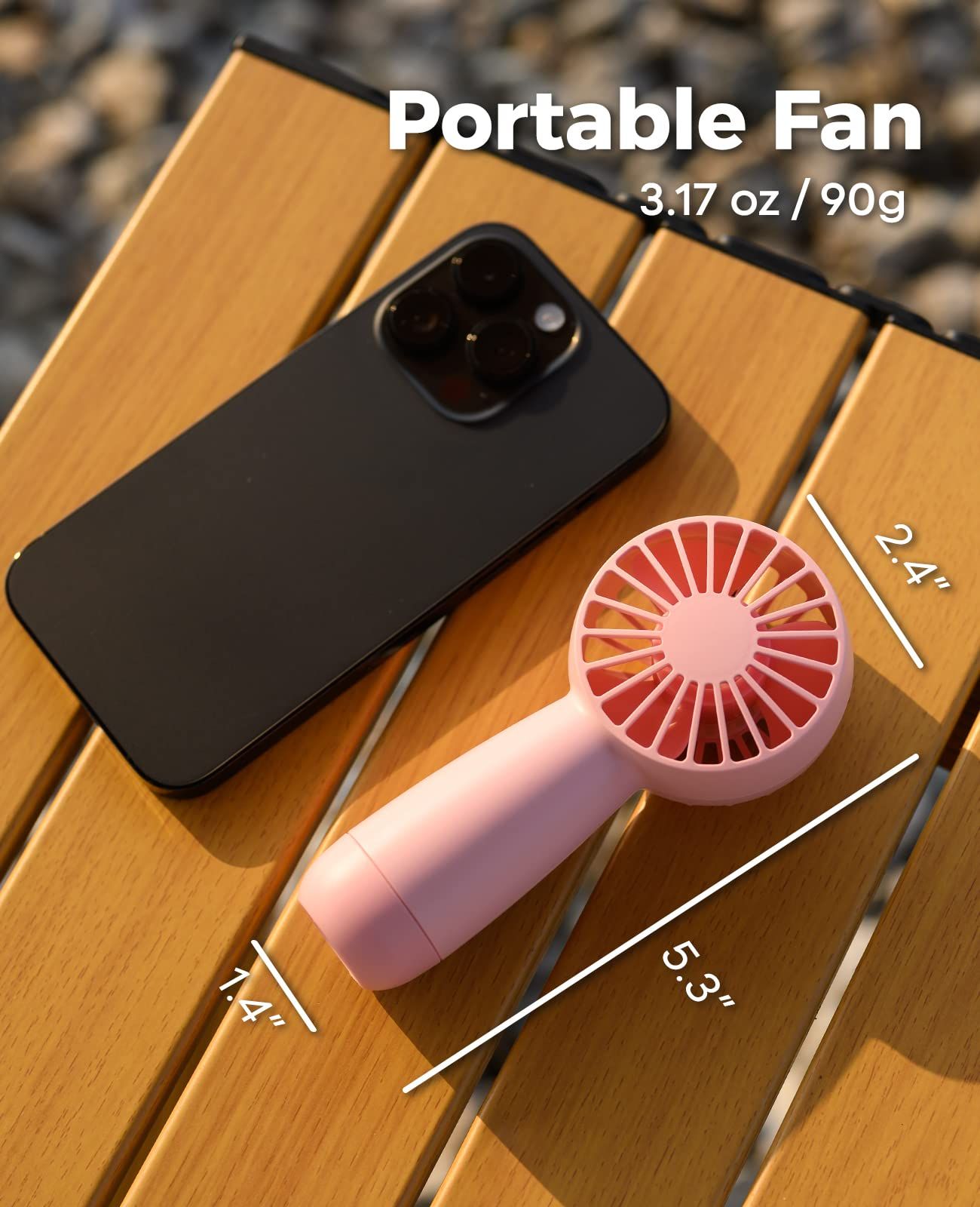 Mini Handheld Fan Rechargeable Portable Personal Fan with Powerful Wind view 2