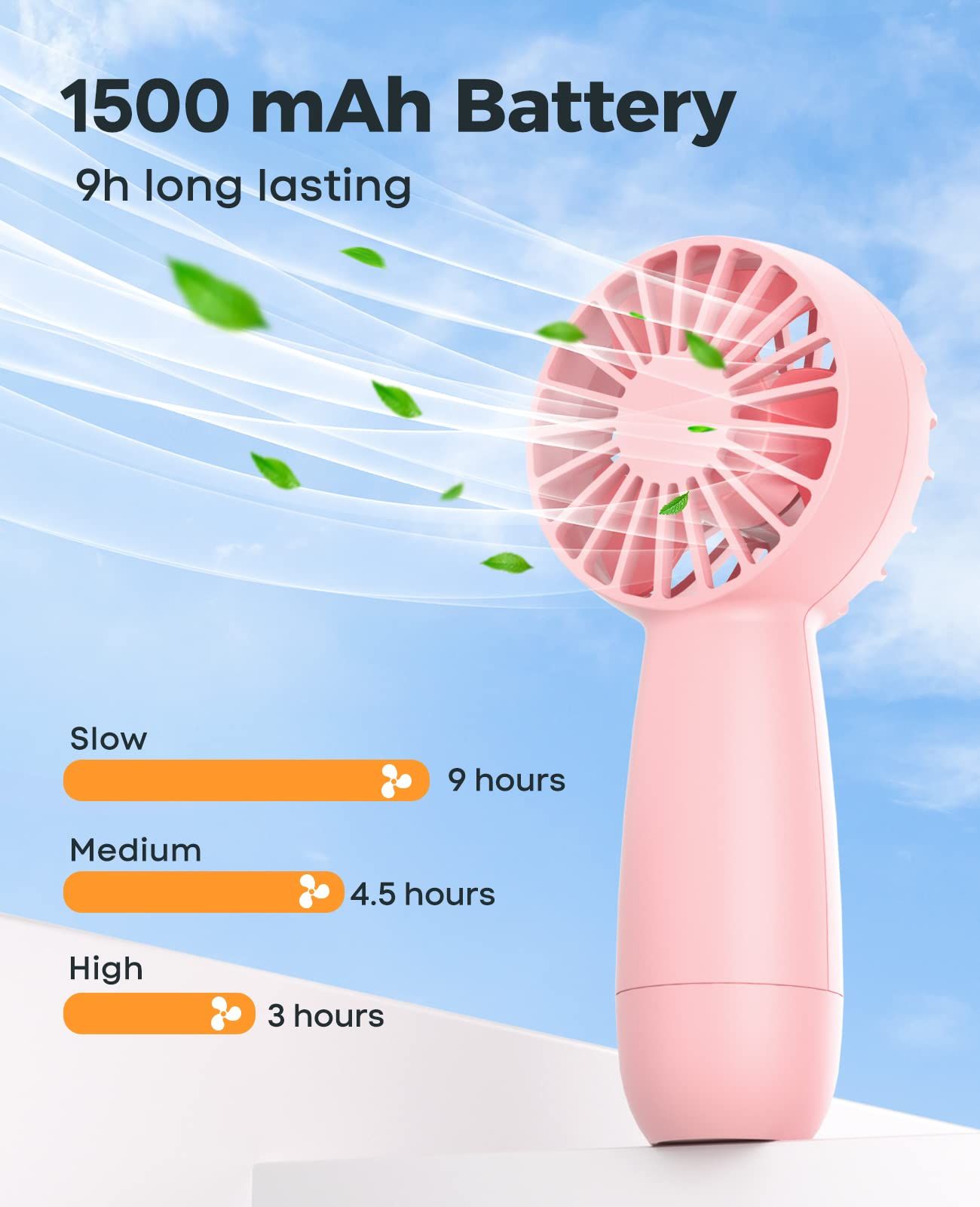 Mini Handheld Fan Rechargeable Portable Personal Fan with Powerful Wind view 5