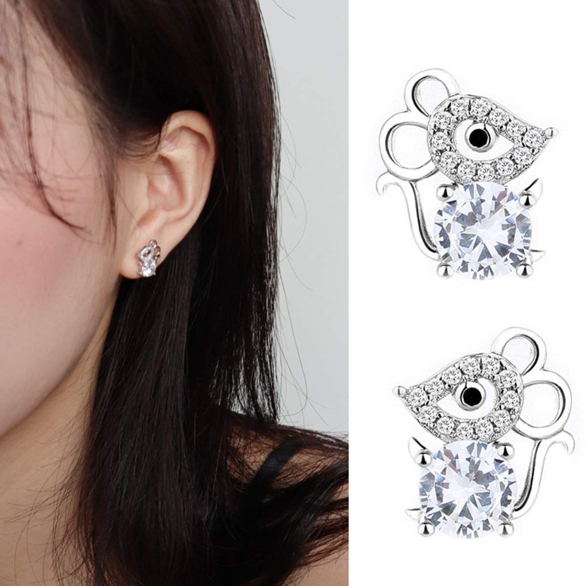 1 Pair Mouse Year Woman Jewelry Classy Earrings Wedding Earings Mouse Year view 3