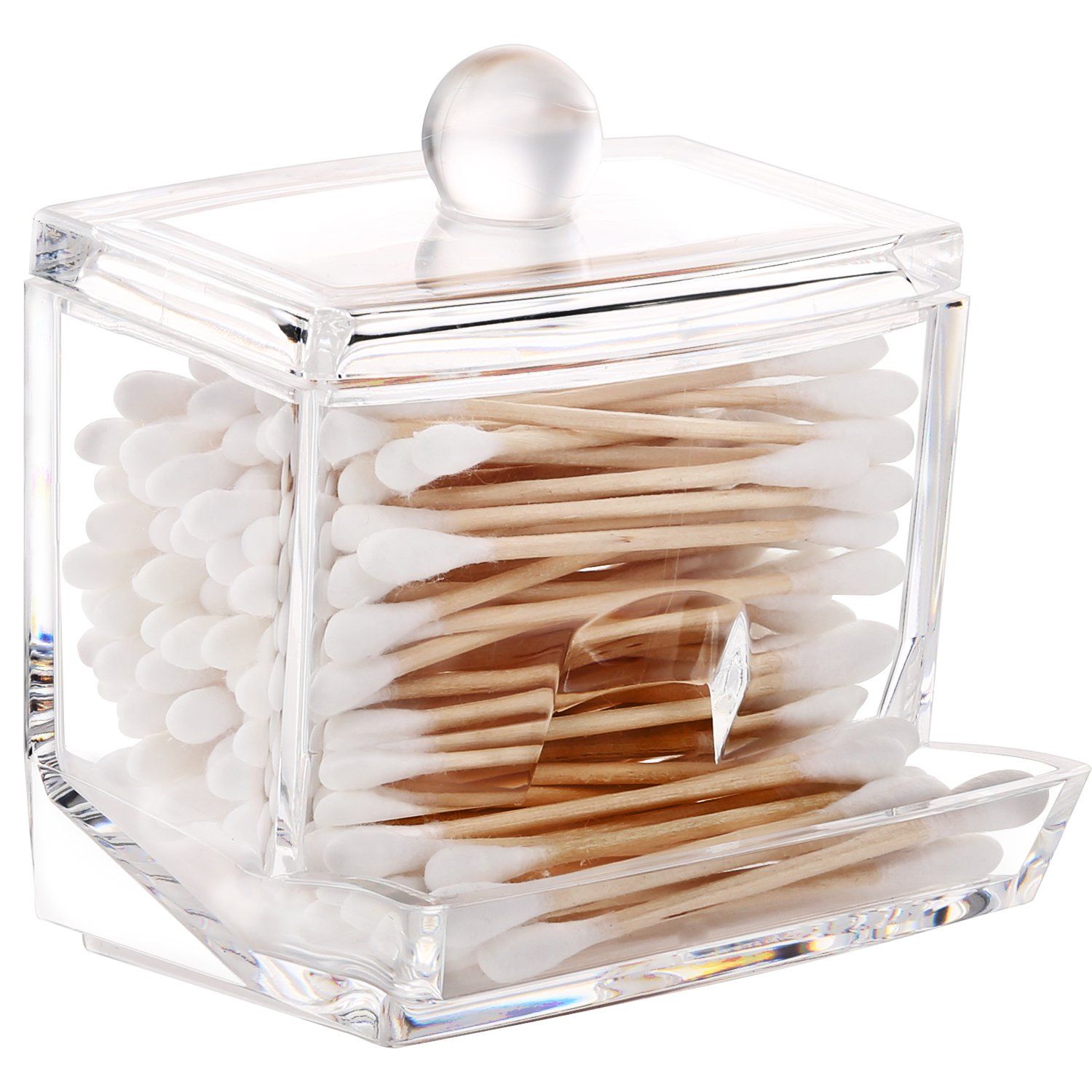 Acrylic Storage with Clear Cotton Ball Holder Cotton Bud Storage Box — image 1