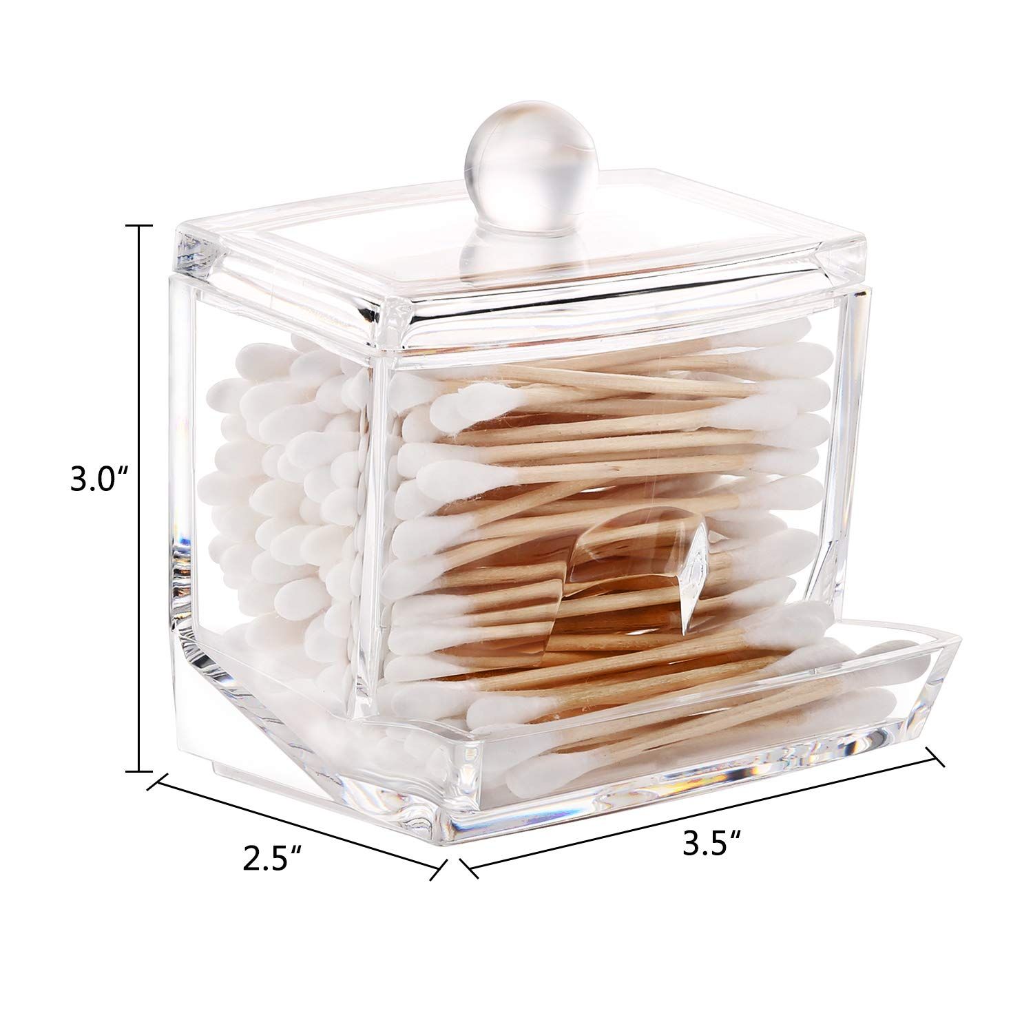 Acrylic Storage with Clear Cotton Ball Holder Cotton Bud Storage Box view 4