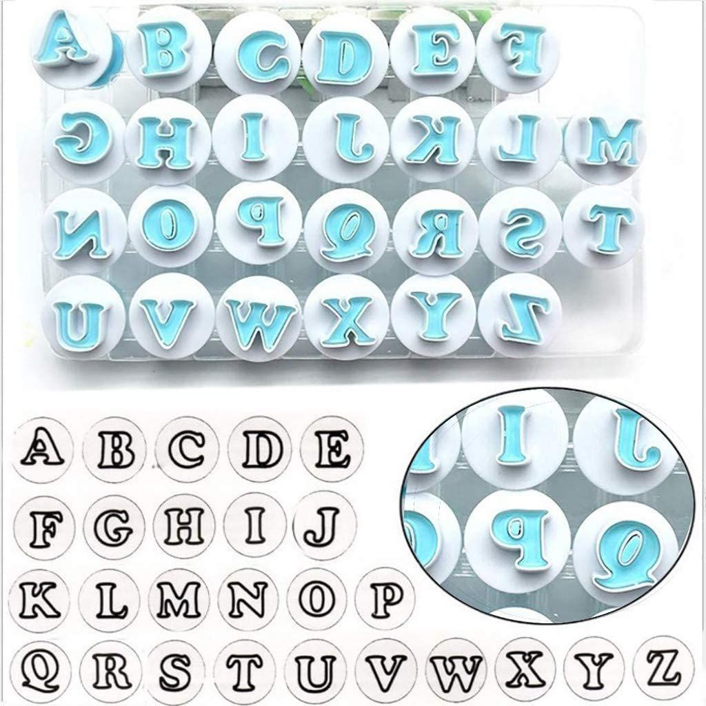 26PCS/Set Cookie Stamp Impress Cookie Cutters Alphabet Letter and Number Cake — image 1
