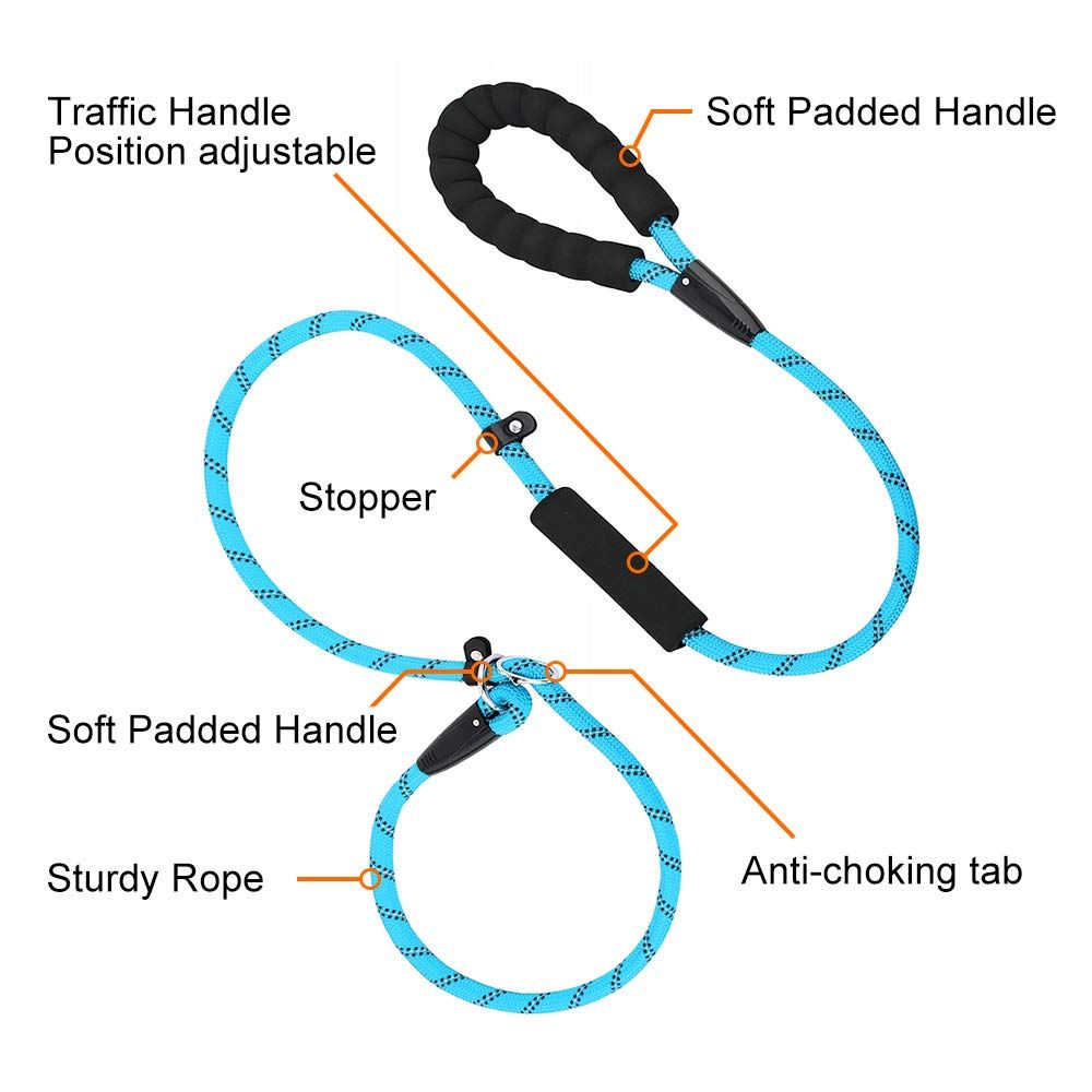 Leash Strong Rope Slip Leash Durable Walking Leash Reflective Pet Training view 4