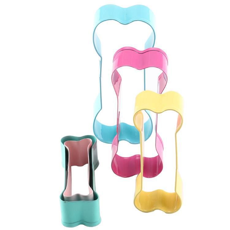 5 In 1 Stainless Steel Metal Dog Bone Shape Cookie Cutter Set Colorful not — image 1