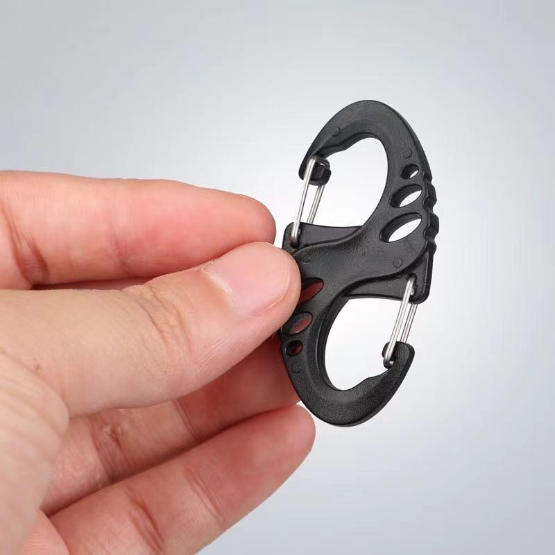 2 Pack Plastic Carabiner Clips Small Snap Hooks Mini Caribbean Keychain Zipper view 2