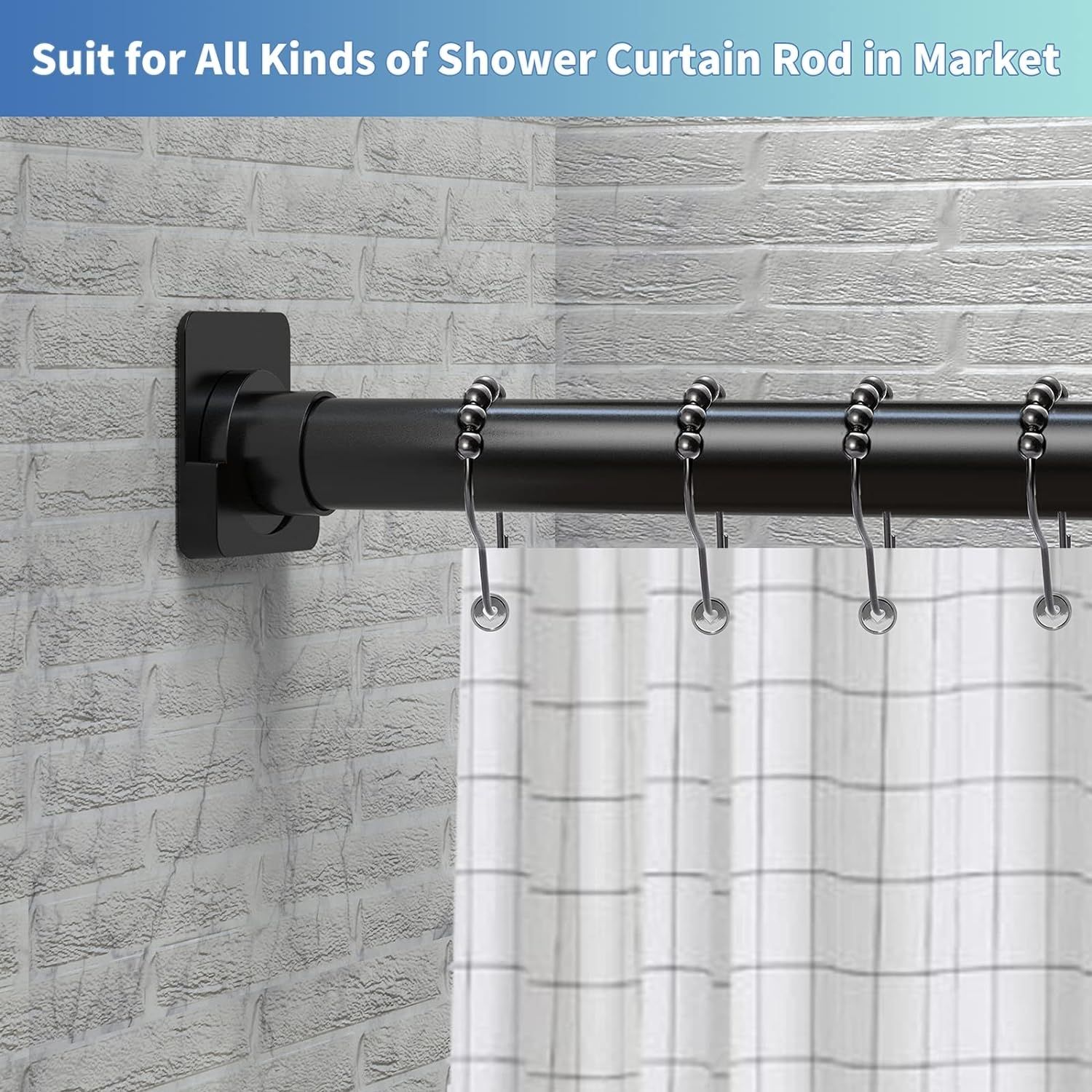 Shower Curtain Rod Mount Holder for Wall view 4