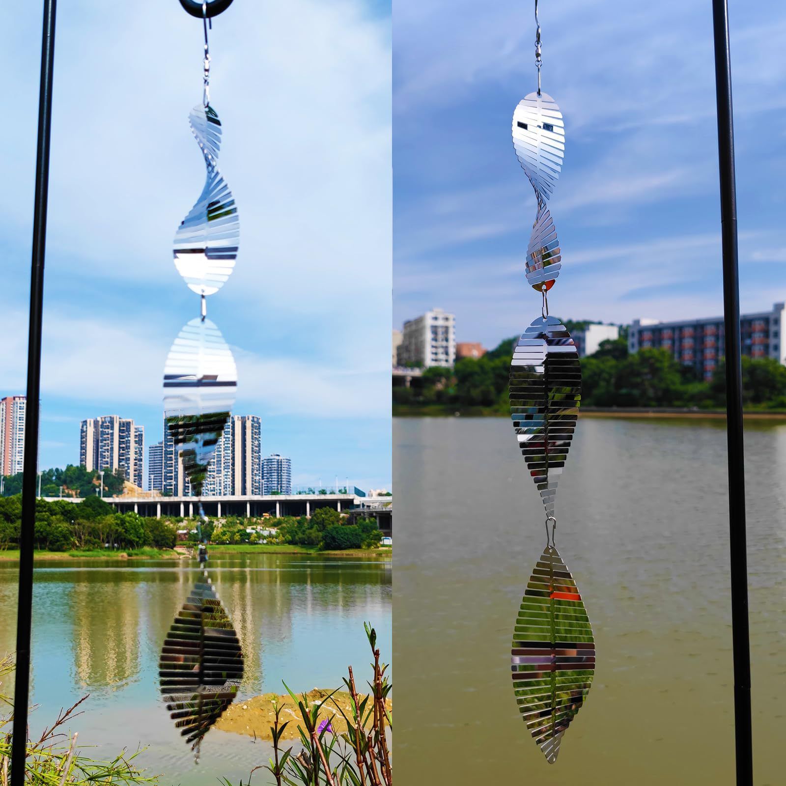 3× 3D Stainless Steel Outdoor Hanging Wind Spinner view 4