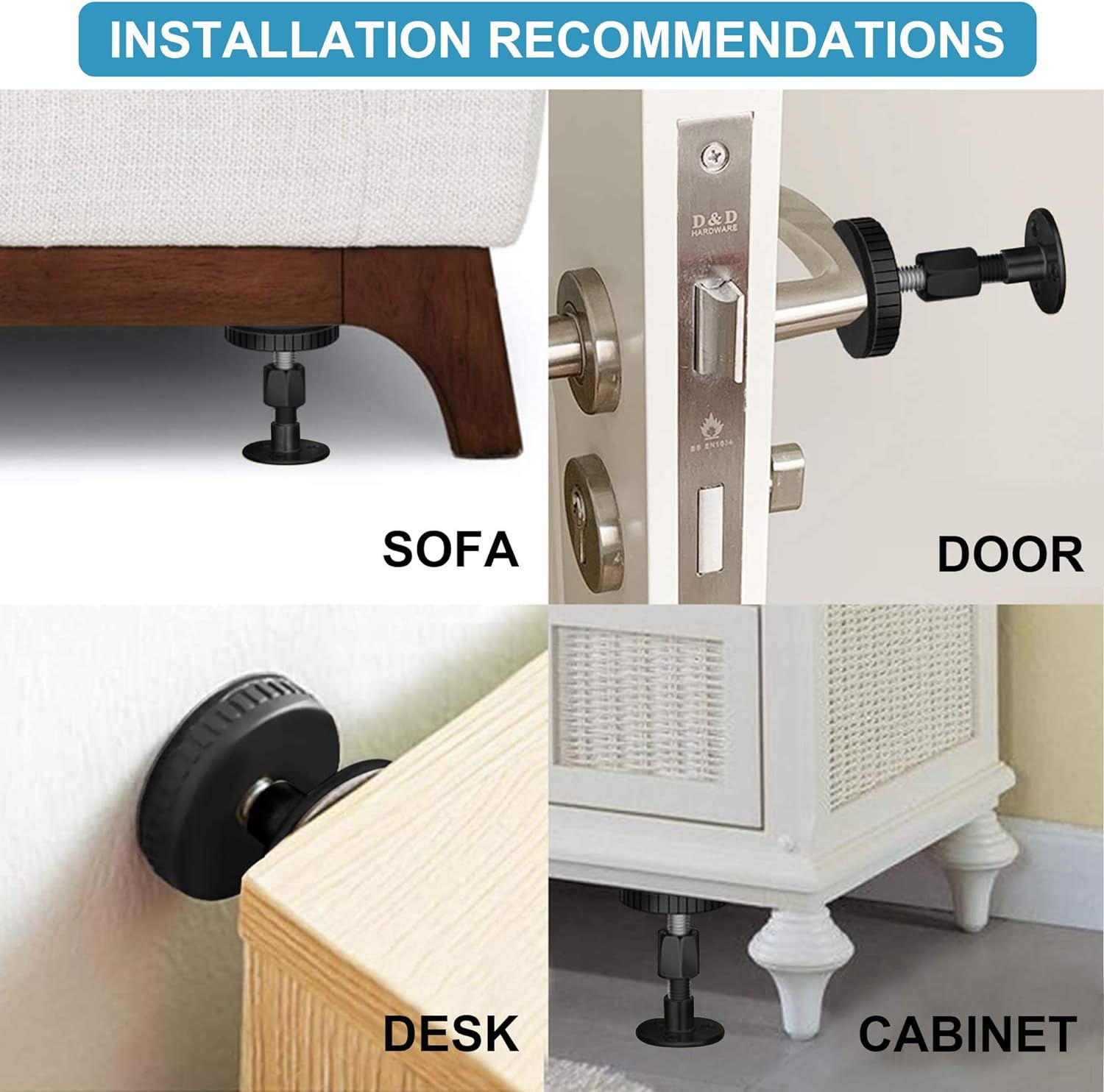 2 PCS Black Adjustable Bed Frame Anti-Shake Tool view 5