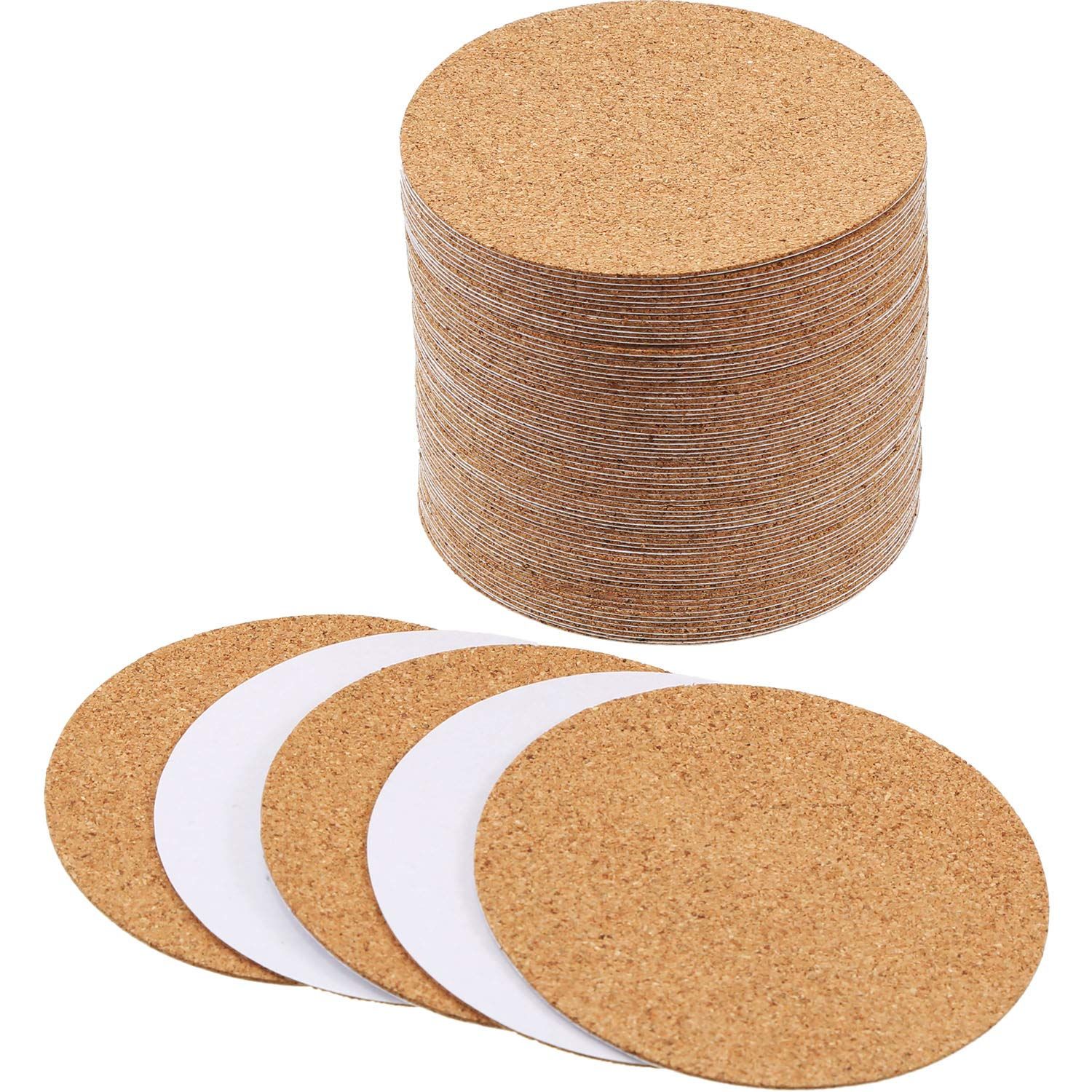Self-Adhesive Cork Coasters Squares Cork Mats Cork Backing Sheets for Coasters — image 1