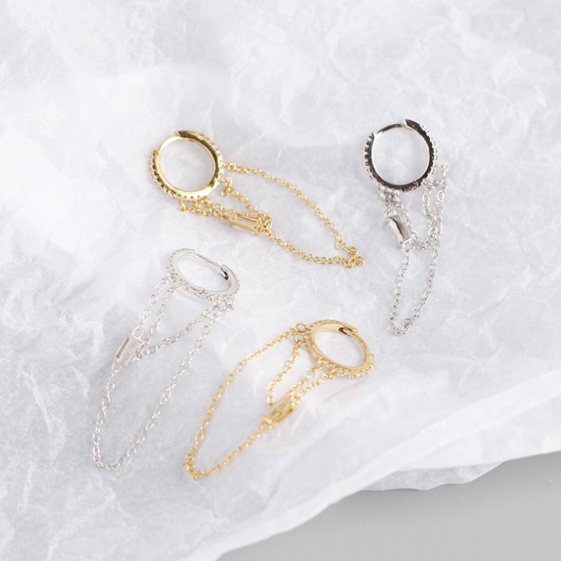 Chain Hoop Earrings Dangle Chain for Women Teens Dangle Earrings Tassel Hoop view 5