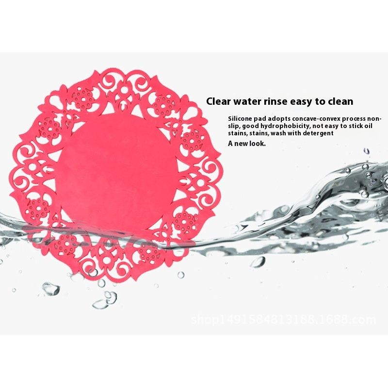 Hollow Silicone mat, Flower-Shaped Anti-Slip mat, Waterproof and Heat view 5