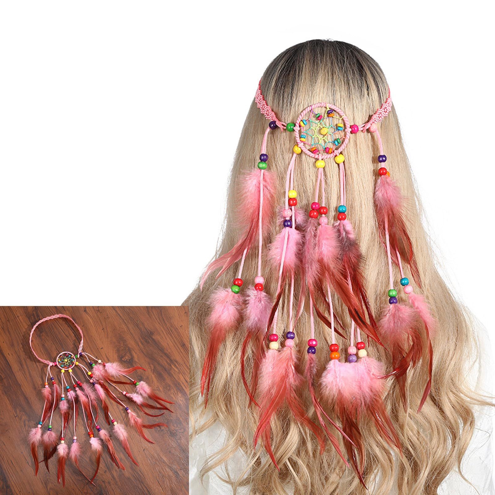 Feather Hair Band Hippie Indian National Style Headband Headwear Halloween view 5