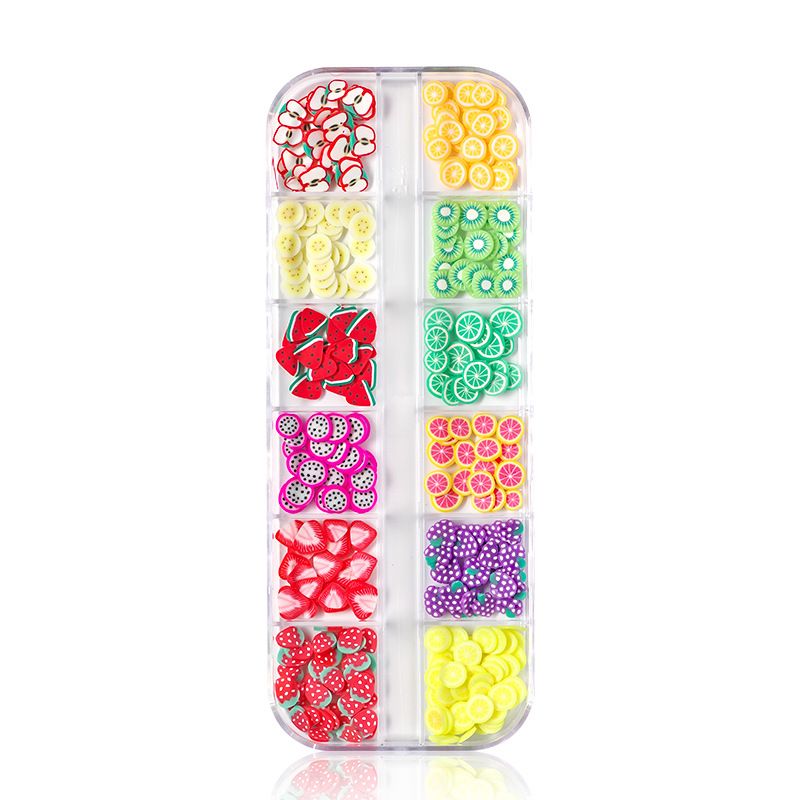 12 Grids 3D Fruit Nail Art Slices — image 1