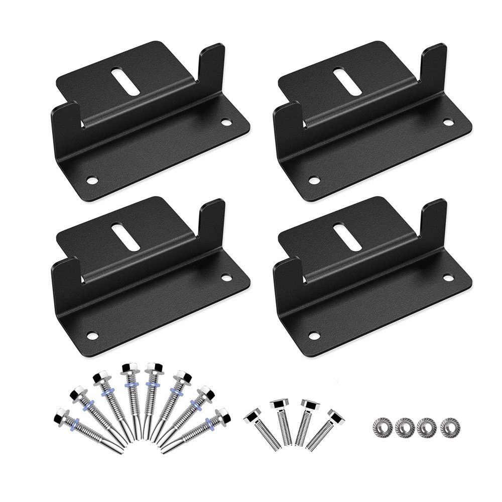 Black Solar Panel Z Bracket Mount - Lightweight Anodized Aluminum Mounting — image 1