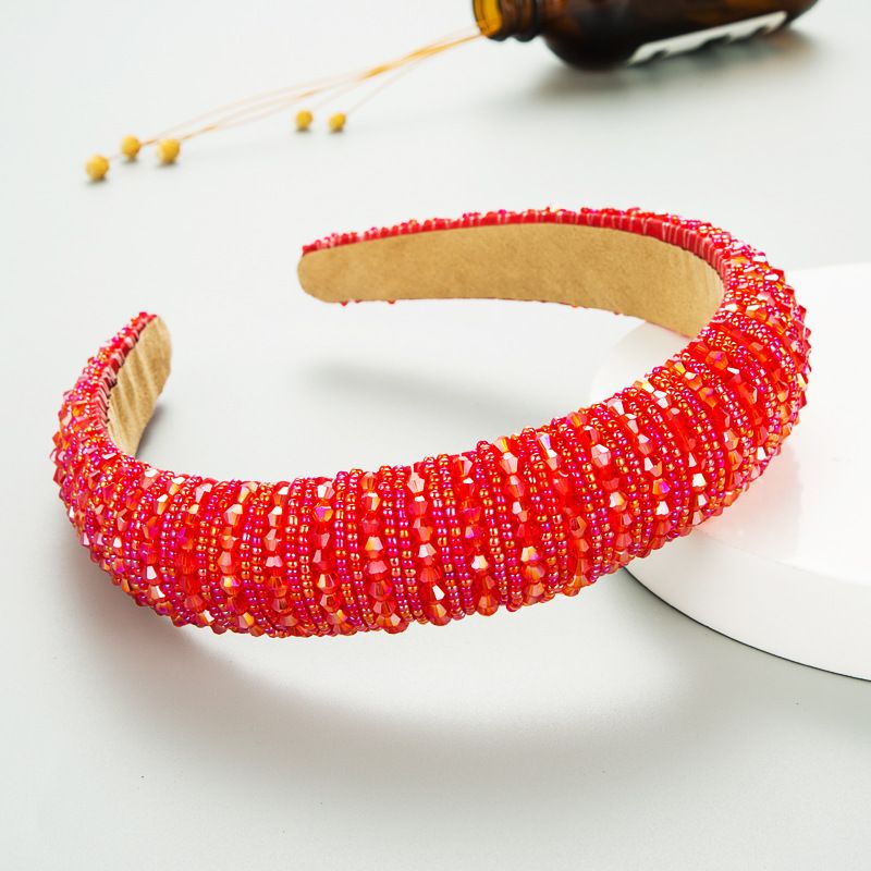 Handmade Pearl Headband Soft Velvet Fashion Padded Lining Hair Hoop Bridal view 2