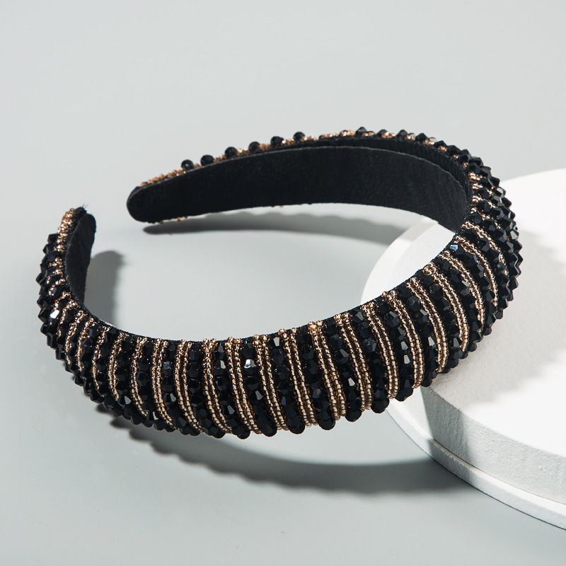 Handmade Pearl Headband Soft Velvet Fashion Padded Lining Hair Hoop Bridal view 4