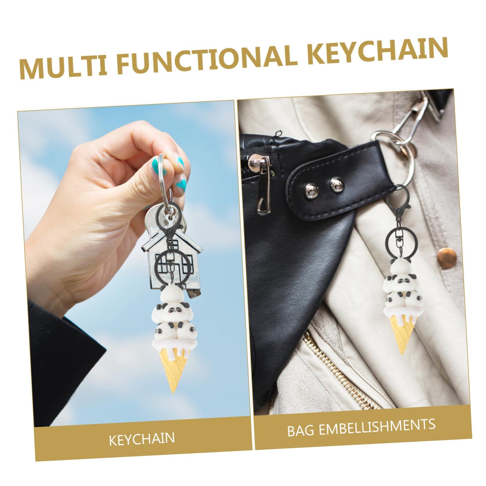 Ice Cream Keychain Small Animal Decor Delicate Animal Keychain Charms Animal view 4