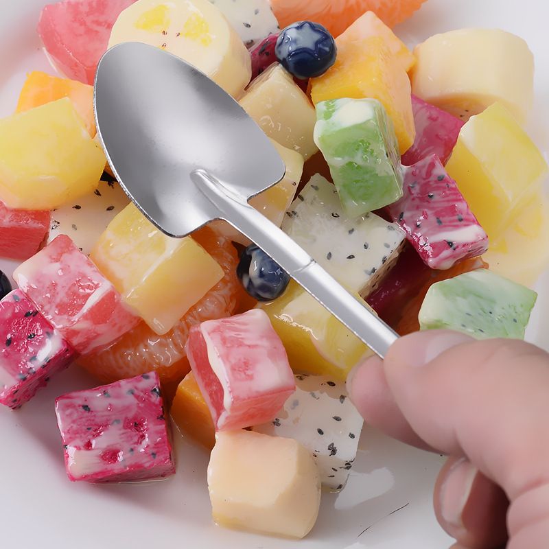 2 Pcs Stainless Steel Shovel Shape Spoon Pointed Spoon Coffee Tea Sugar view 4