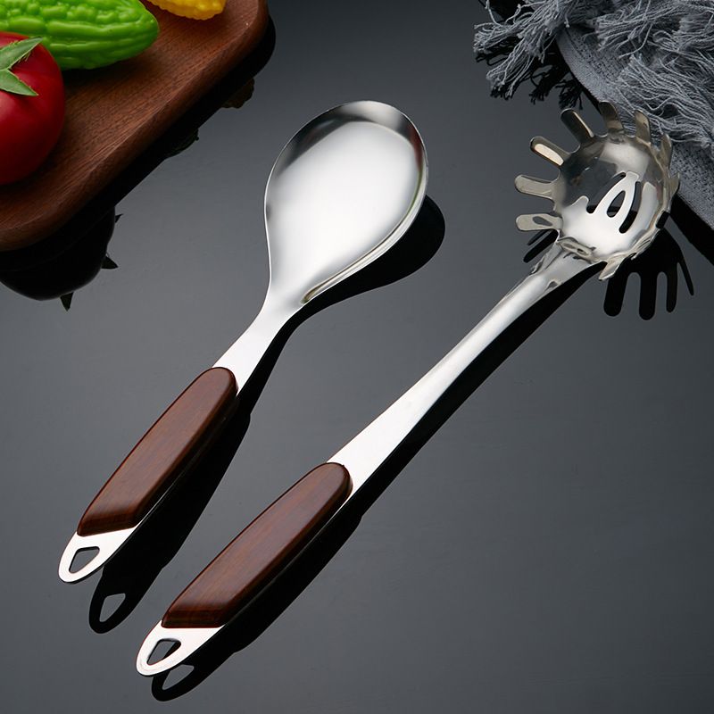 Stainless Steel Kitchen Utensils Set with Wood Handle view 4