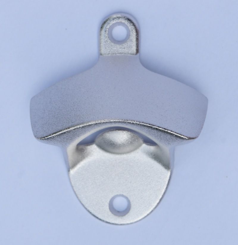 Brushed Silver Wall Mounted Bottle Opener view 2